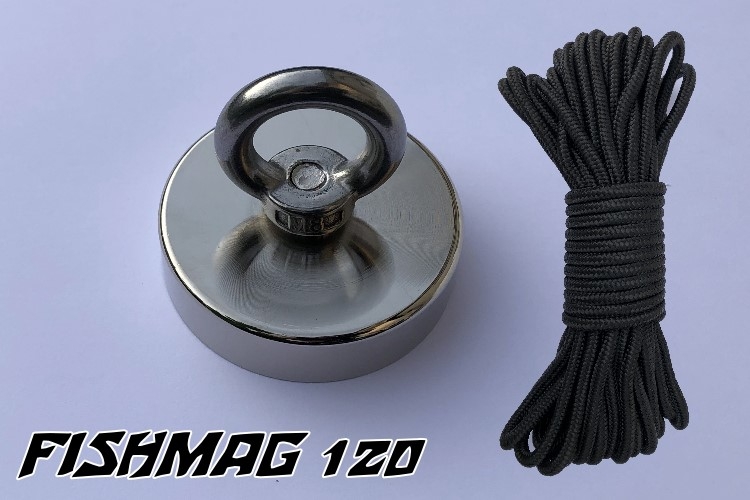 Bergemagnet FISHMAG 120 mit Nylonseil